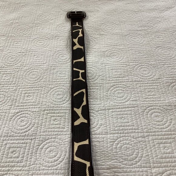 Wide Brown & Beige Giraffe Print Belt With Large Square Buckle Size M - Picture 9 of 11